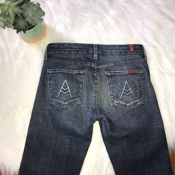 7 FOR ALL MANKIND | Cropped Denim Jeans 7FAM Size 25 / 2 - Picture 4 of 6